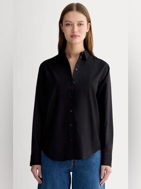 New Everlane THE MUST-HAVE SHIRT IN SILKY COTTON in Black Size 16